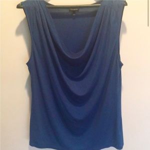 Talbots Sleeveless Cowl Neck Shell - Teal Blue